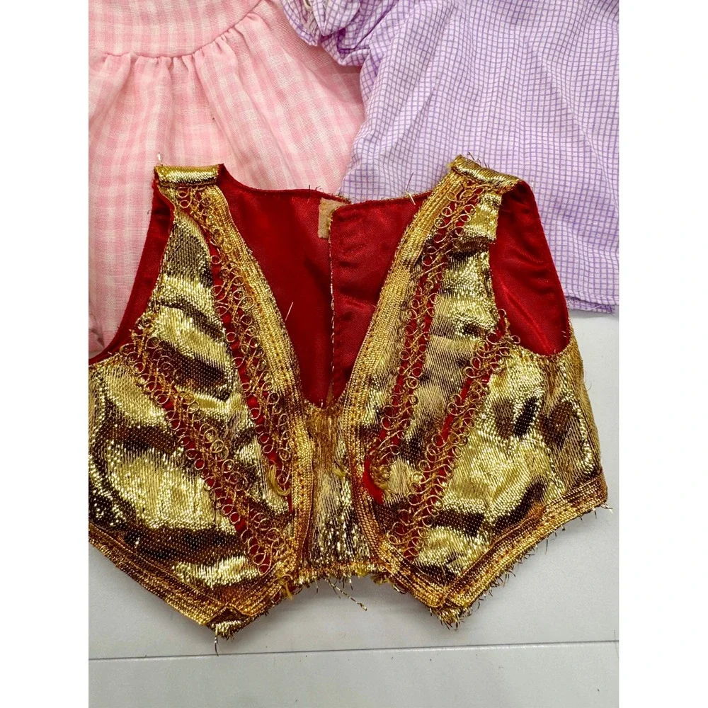 Vintage Cabbage Patch Kids Doll Clothes Lot 1980s Coleco Gingham‎ Gold Vest 3pc